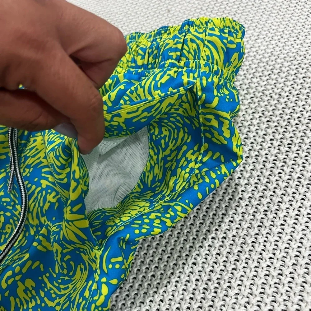 Speedo Blue and Yellow Patterned Swim Trunks